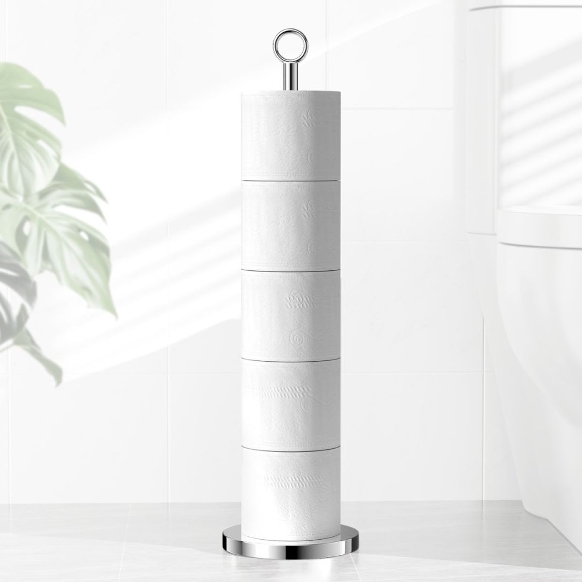 DailySupplies® Toiletbutler - Toiletrolhouder Staand - Zilver