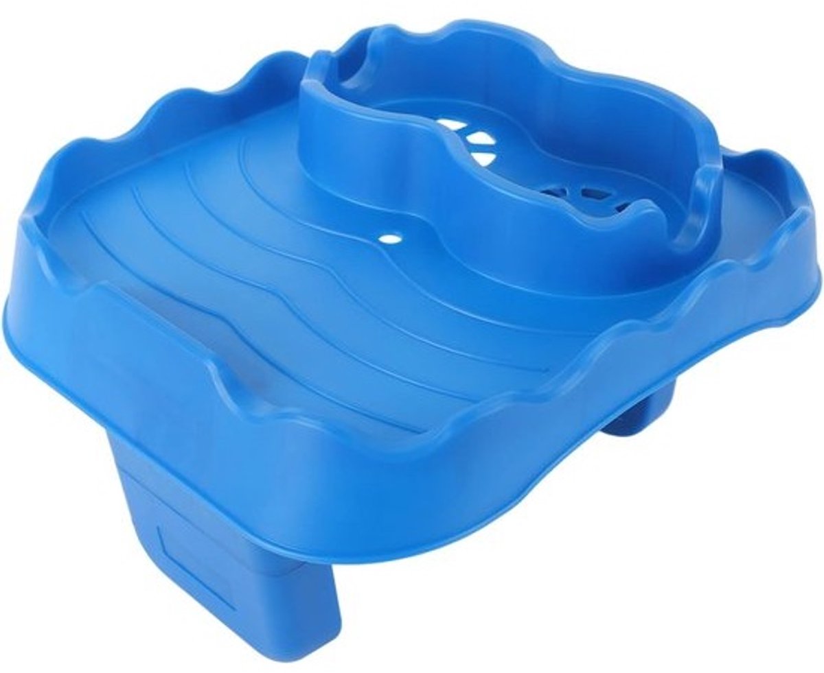 Spa bijzettafel - Bad tafel - Ontspannen in bad - Met bekerhouders - 26 x 22 cm - Blauw