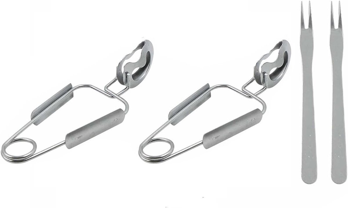 Professionele 2-in-1 RVS Slakkenclips en Zeevruchtenvorken voor Thuis en Restaurantgebruik - Perfect voor Krab en Kreeft