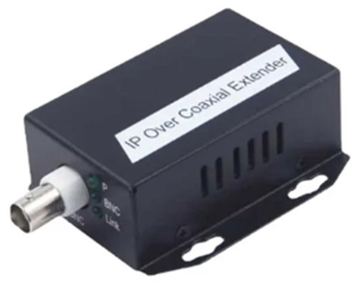 IP Extender Kit - Netwerk Overbrugging - Beveiligingscamera Netwerk - Coax naar Ethernet - 14x10x5 cm - Zwart