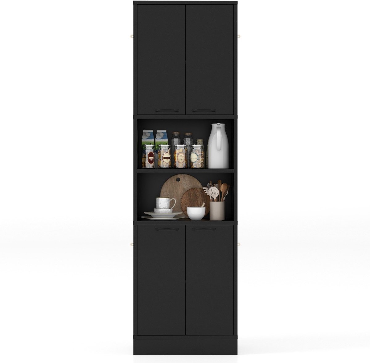 SureDeal® - Keukenkast - Keukenkast Hoge Kast - Deuren Planken Veiligheidsscharnieren - 56x30x190 cm - Donkerbruin