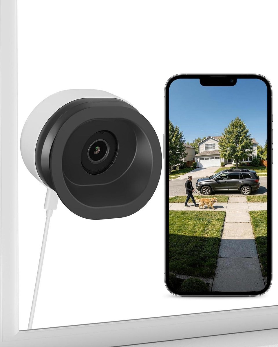 Raamcamera Beveiliging - Binnen Buiten Camera - Huis Bewaken - Kleuren Nachtzicht - 2K HD Resolutie - Wit