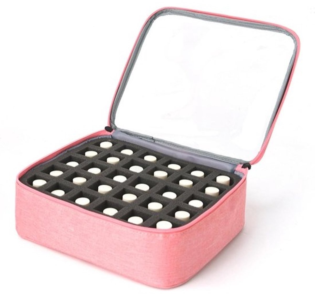 Draagbare Opbergkoffer voor Nagelolie en Manicure Accessoires met Verstelbare Houders