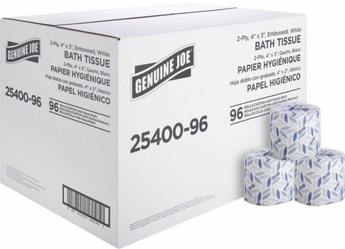 Badrol Afmeting 4x3.15 Inch Wit Standaard 2-Ply Papier, 96 Rollen