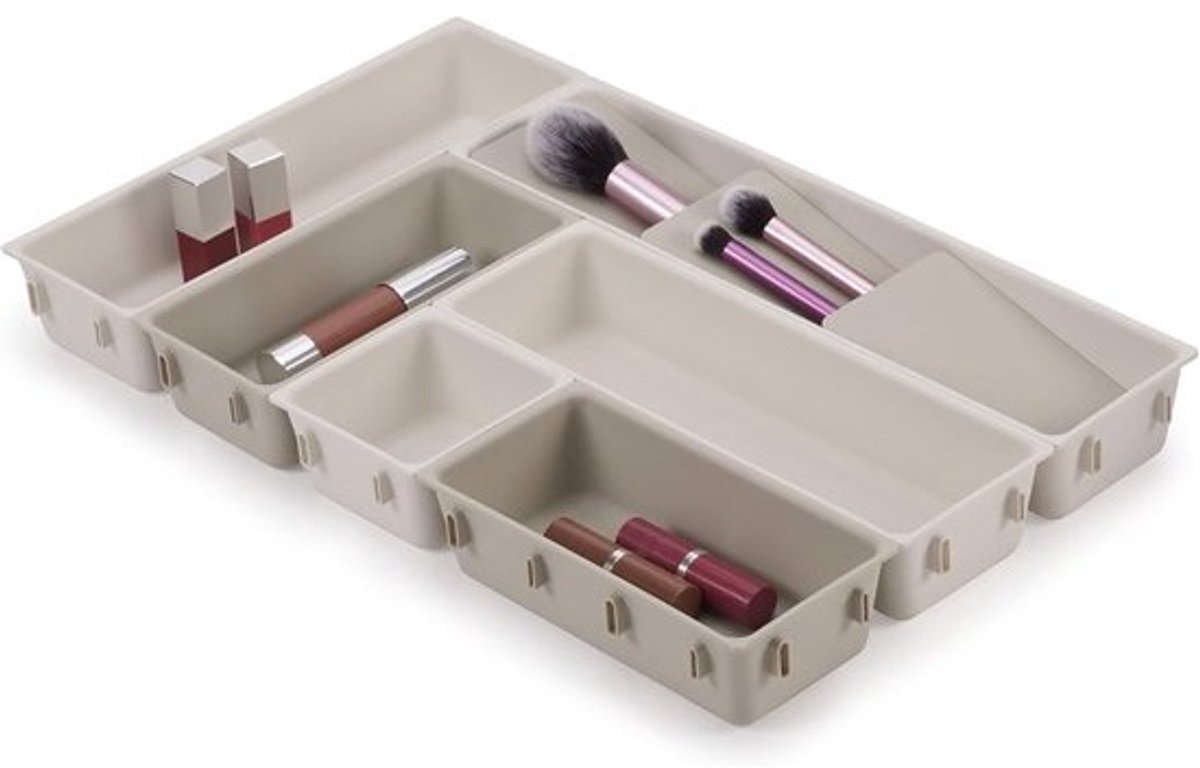 Make-up Organizer Set - Beauty Laden - Cosmetica Opbergen - Modulair en Uitbreidbaar - 44x27x5 cm - Wit