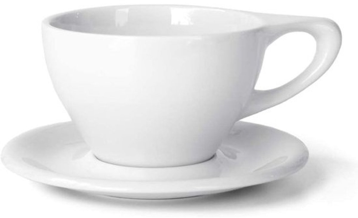 Porcelain Large Latte Cup & Saucer - Perfect for Latte Art