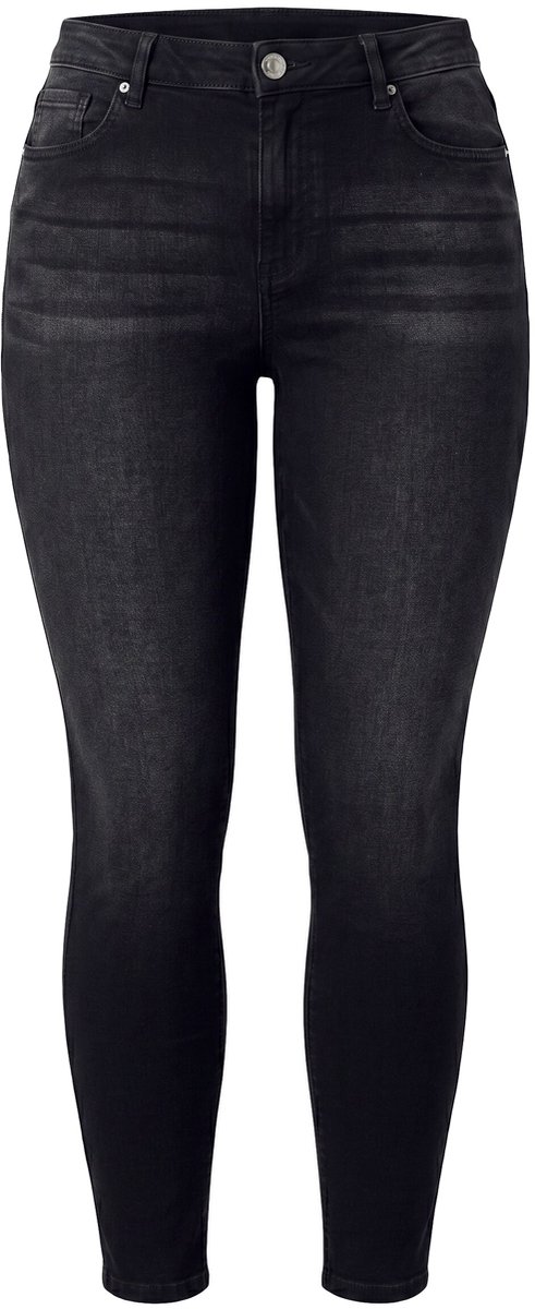 MIAMODA - Dames - 7/8-jeans slim fit 5-pocket enkellang - Zwart - Maat 46