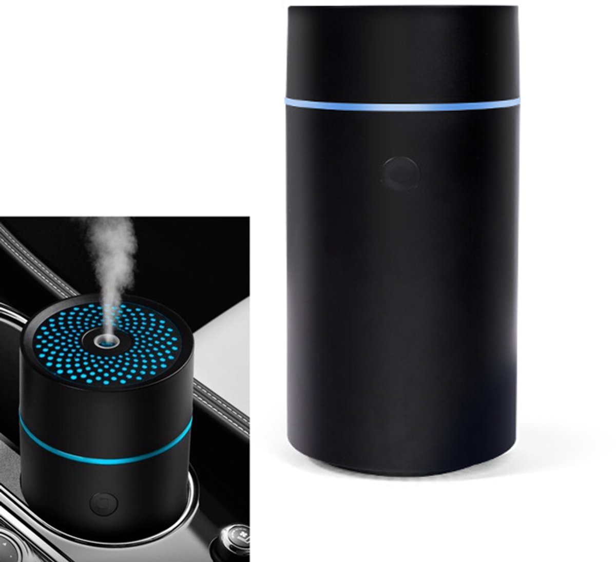 KZQ Draagbare USB aromadiffuser voor auto kantoor en thuis - Compact design voor schonere lucht en gehydrateerde huid - Eenvoudig in gebruik - Zwart