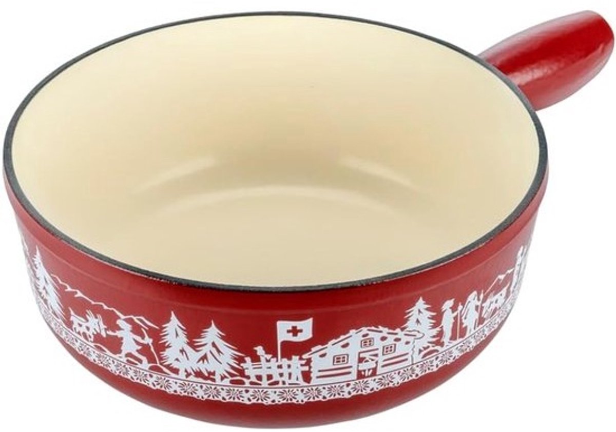 Gietijzeren Caquelon Voor Kaas Fondue 17 cm Geschikt Voor Inductie