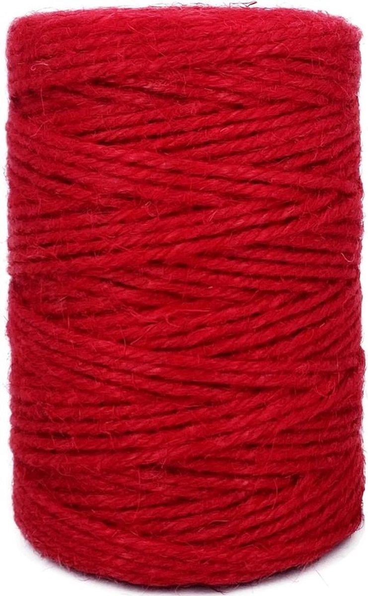 Jute Touw - Decoratie Touw - Tuin Ambacht - Zwaar Belastbaar - 25mm 100m - Rood