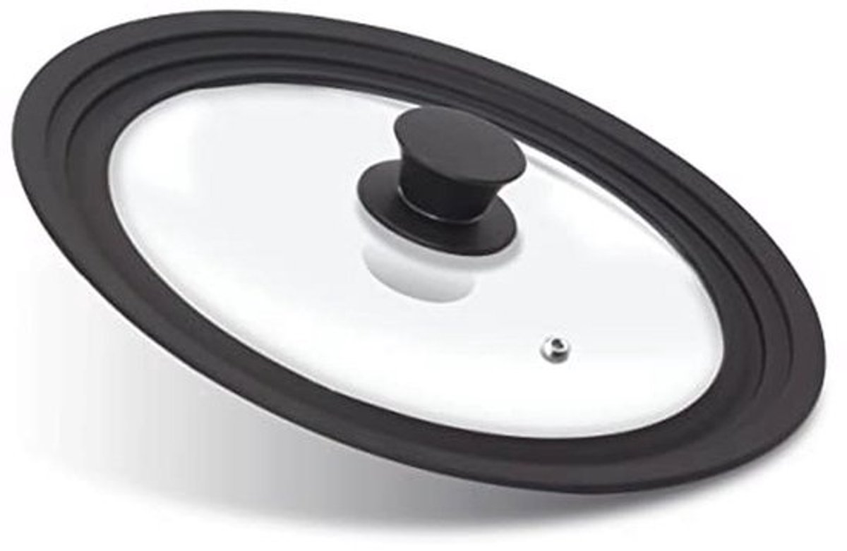 Universele Siliconen Deksel voor Pannen en Pots - Tempered Glass met Hittebestendige Siliconen Rand - Geschikt voor 20cm, 22cm en 24cm Kookgerei