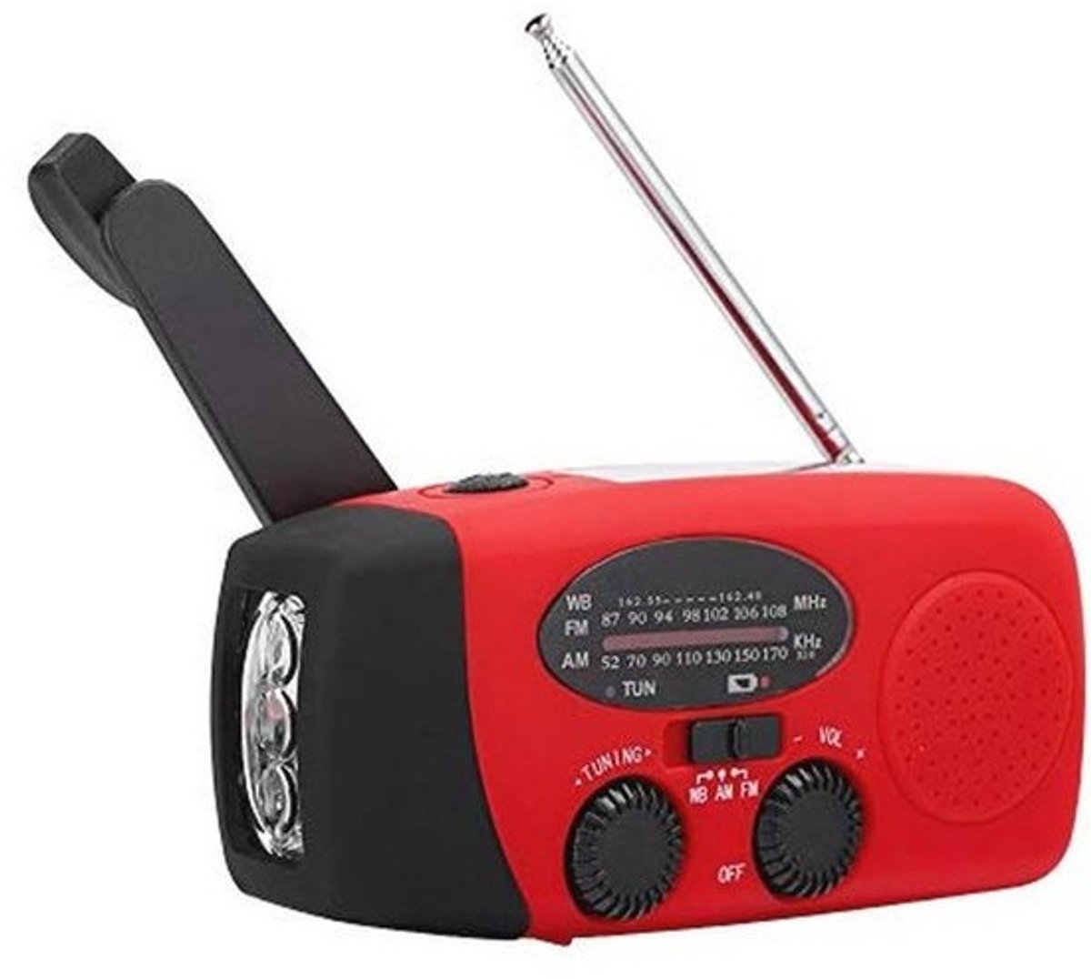 Hand Crank Solar Radio met LED-zaklamp en Power Bank - Noodradio voor Thuis en Buiten