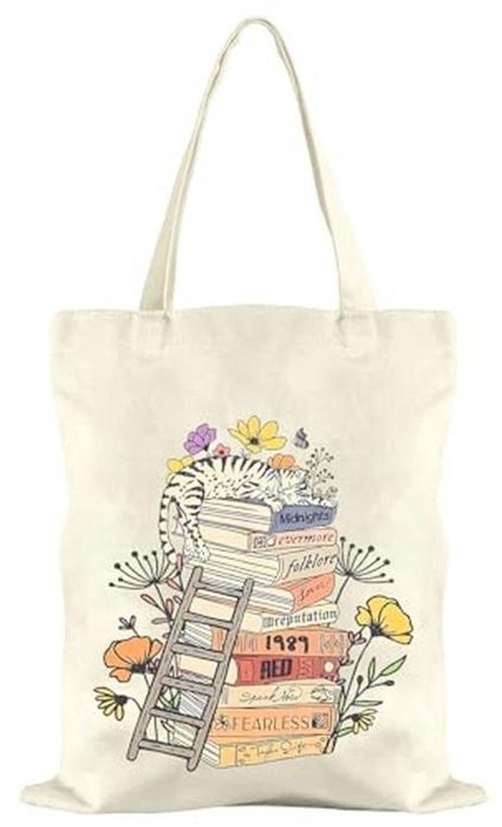 Canvas Tas voor Dames - Herbruikbare Boodschappentas, Draagtas voor Sport en Winkelen (40 x 35 cm)