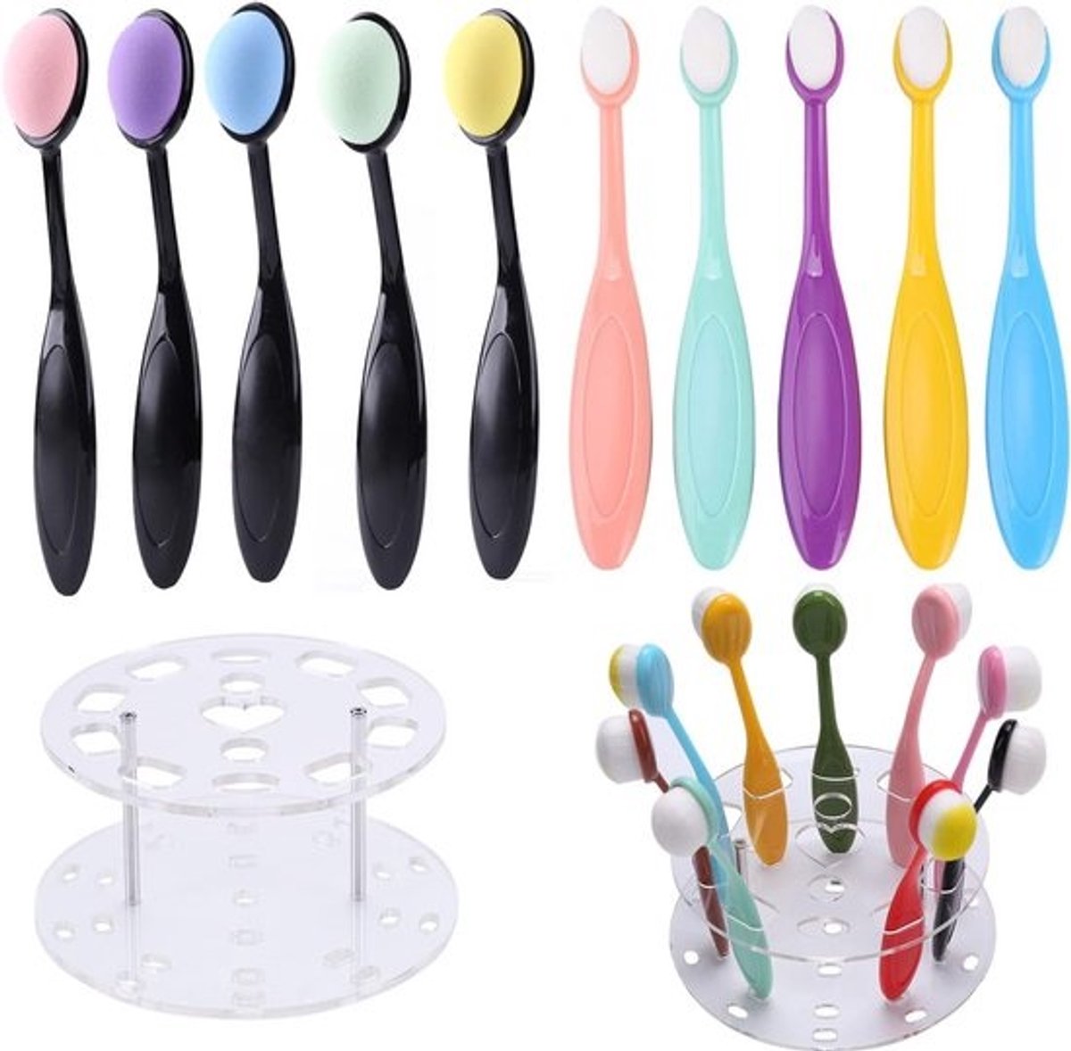 Set van 10 Inkt Blending Borstels met Houder voor Scrapbooking en Kaarten Maken