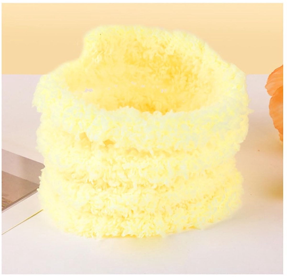 Set van 5 kleurrijke chenille pijpenragers van 100 cm voor creatief knutselen en DIY-projecten, lichtgeel en pluizig
