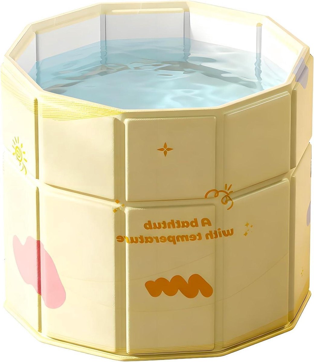 Opvouwbaar Bad - Draagbaar Bad - Ontspannend Bad - Stap-in Entree - 70 cm - Geel