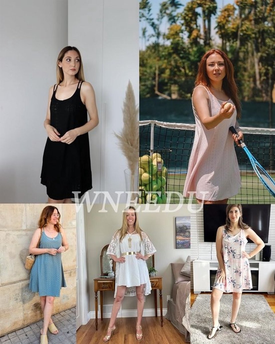 Zomerjurk Dames Spaghettibandjes Eyelet Strandjurk Mouwloos Mini
