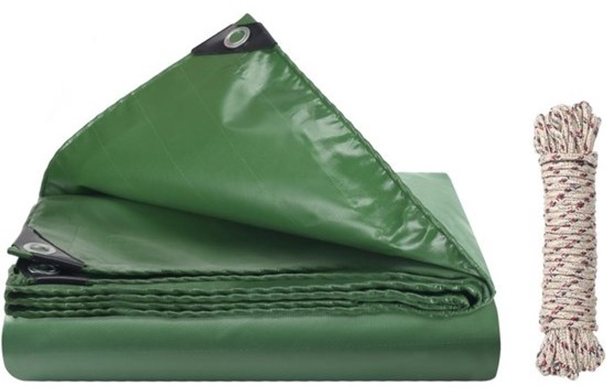 Waterdicht Afdekzeil Groen 2x2m met Ringen en Touw voor Tuin en Buiten