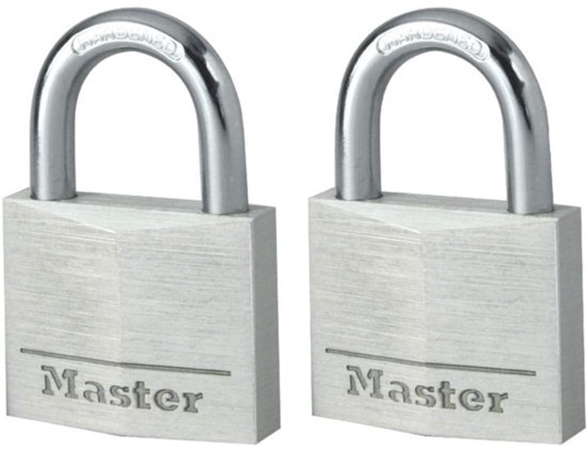 Set van 2 Aluminium Hangsloten met Sleutel - Robuust en Weerbestendig Grijze Sloten