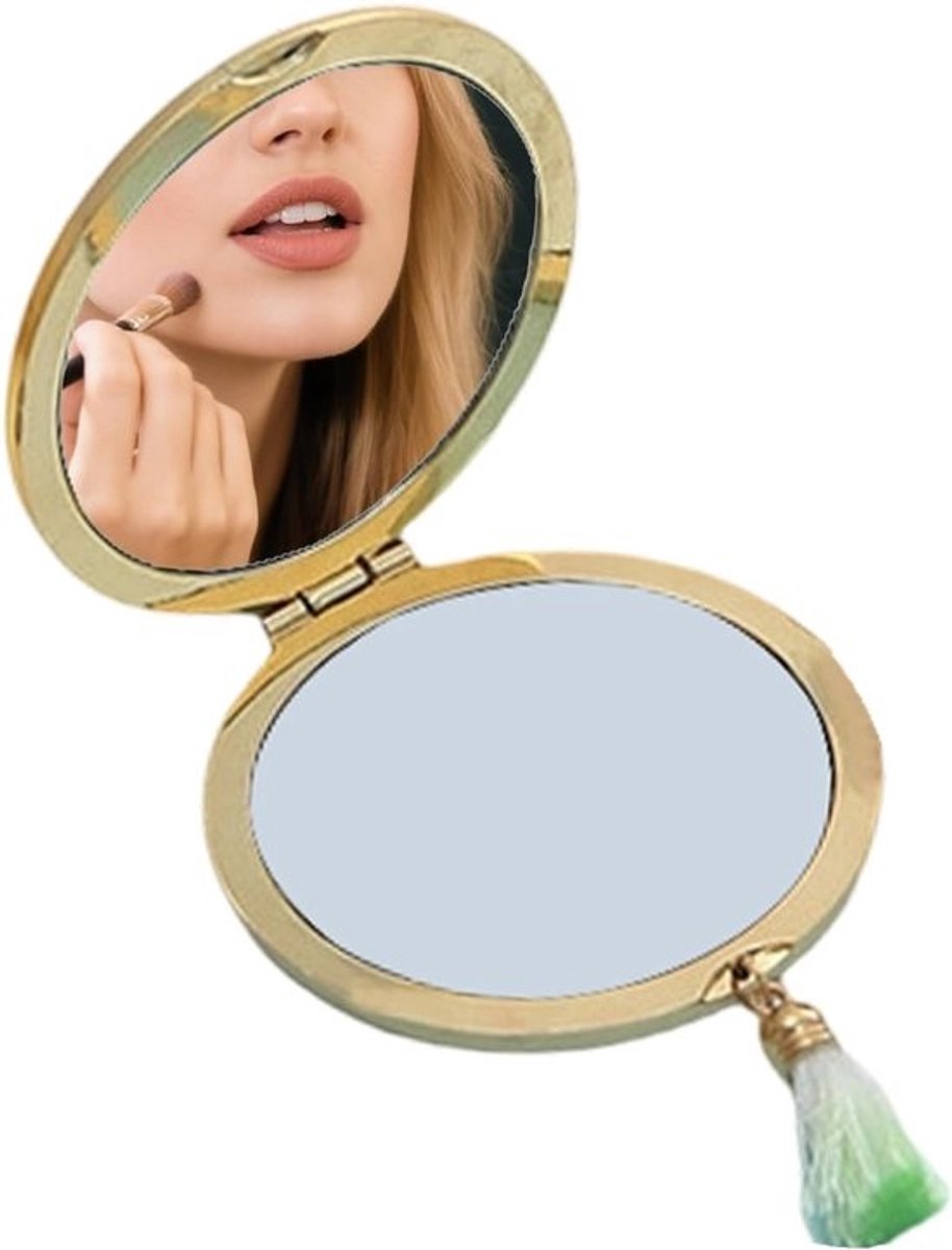 Compacte Spiegel - Opvouwbaar Accessoire - Persoonlijke Verzorging - Antislip Grip - 20x13cm - Zilver