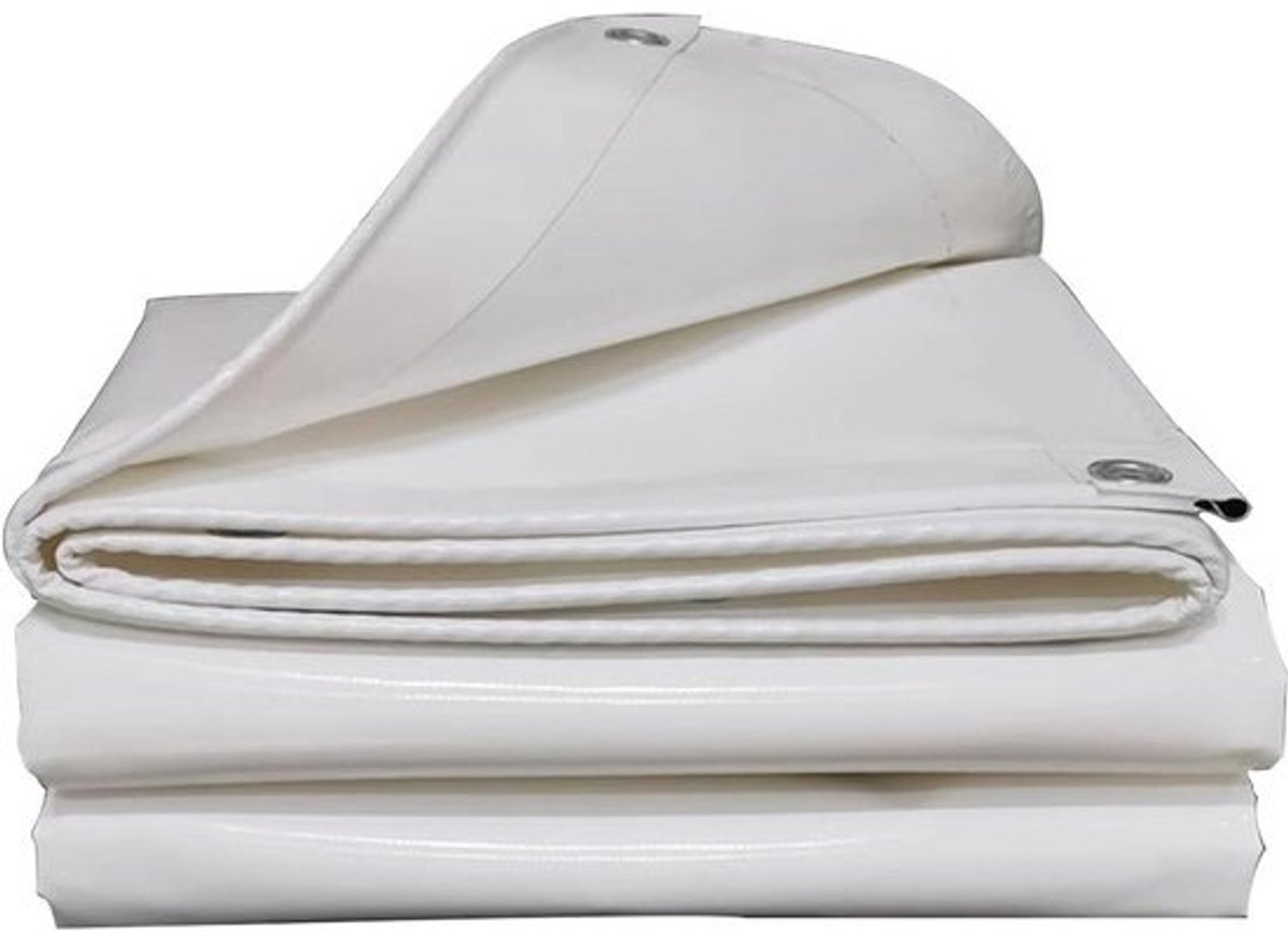 Grondzeil PVC - Afdekzeil Luifel - Kamperen Tuin - Verdikt Slijtvast - 4x6m - Wit