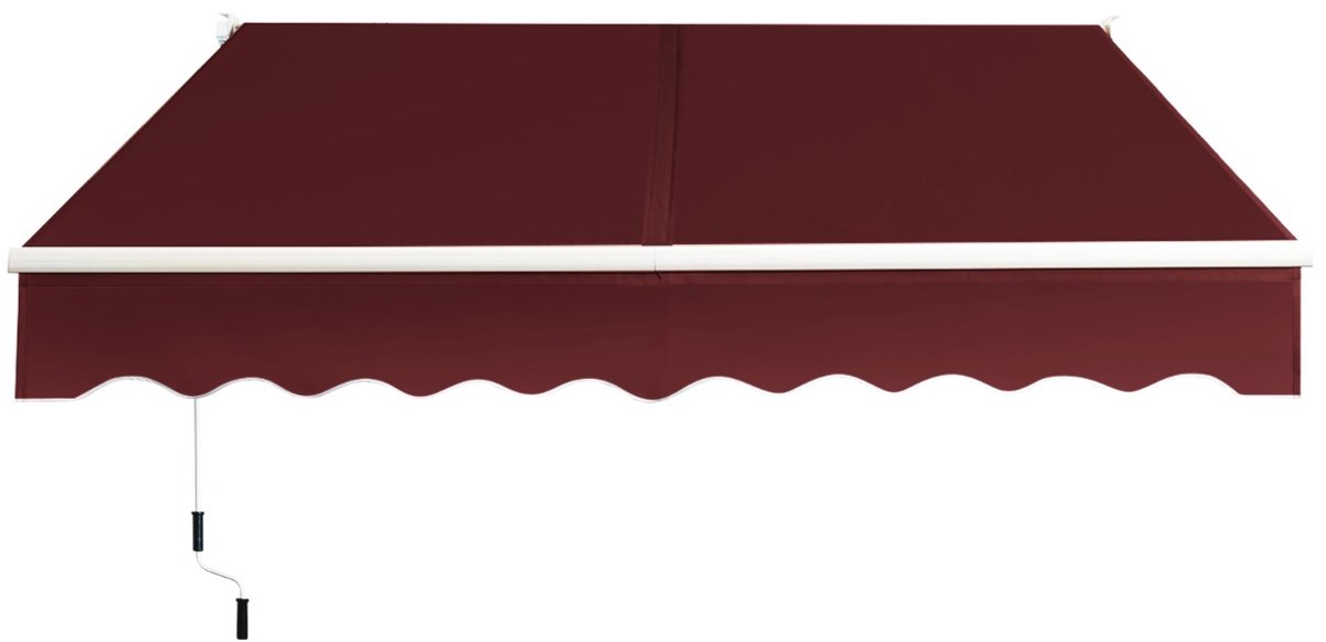 SureDeal® - Luifel - Gelenkarmmarkies - Waterbestendig Materiaal - Handmatige Zonnescherm Wijnrood - 245x200 cm - Wijnrood