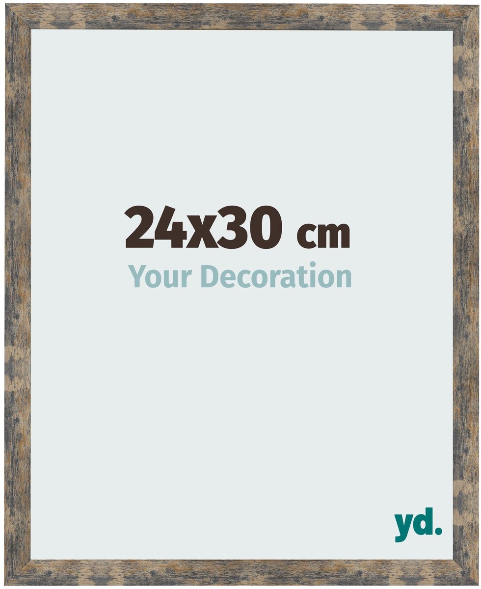 Your Decoration - Fotolijst 24x30 cm - MDF - Blauw Goud Gemeleerd - Bologna