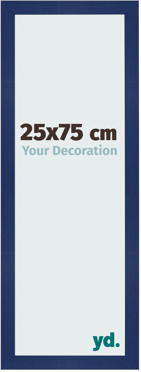 Your Decoration - Fotolijst 25x75 cm - MDF - Donkerblauw Geveegd - Bologna