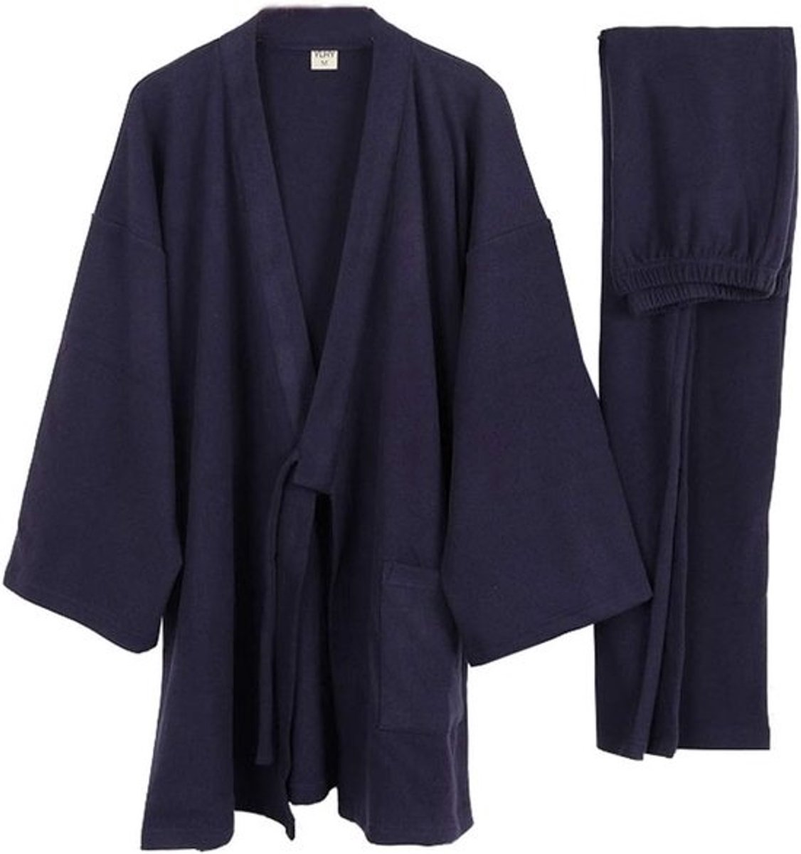 Japanse Katoenen Kimono voor Heren in Hanfu Stijl, Zen en Taoïstische Invloeden, Plus Size