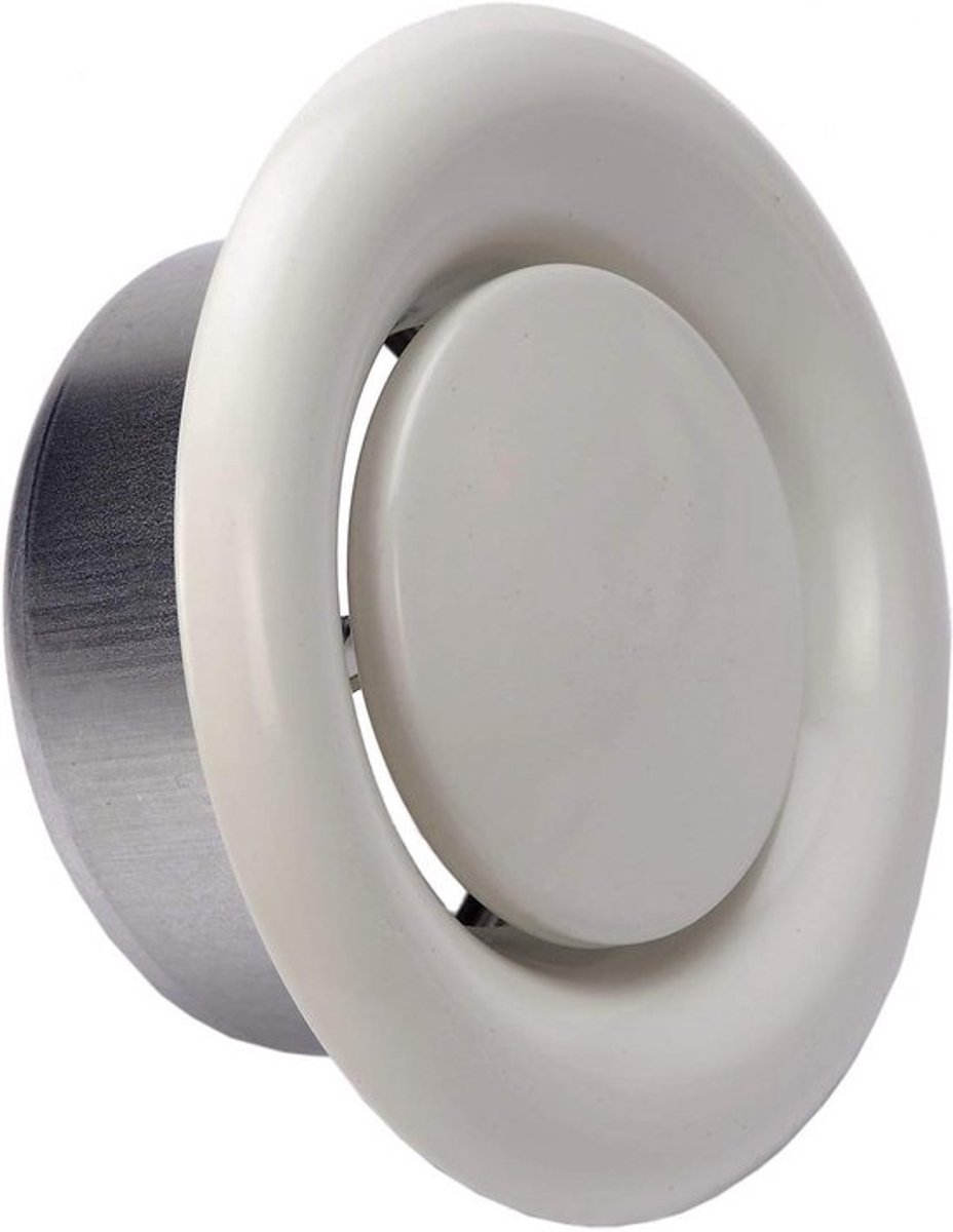 Verstelbaar Rond Metalen Luchtrooster Plafond Ø 125mm Wit