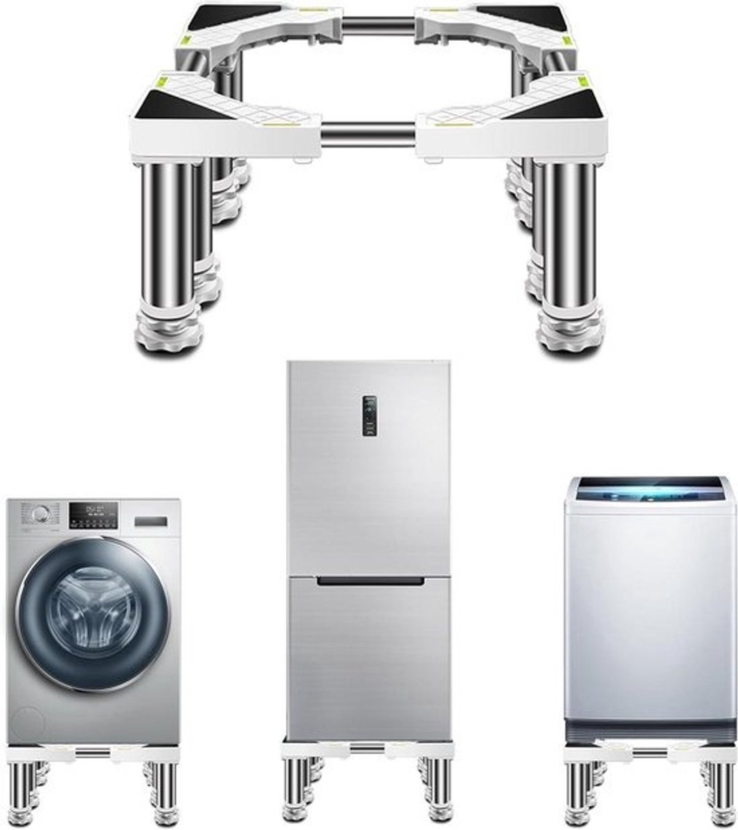 Wasmachine Onderstel - Verstelbare Sokkel - Apparaten Plaatsen - Verstelbaar Frame - 45-65 cm - Wit