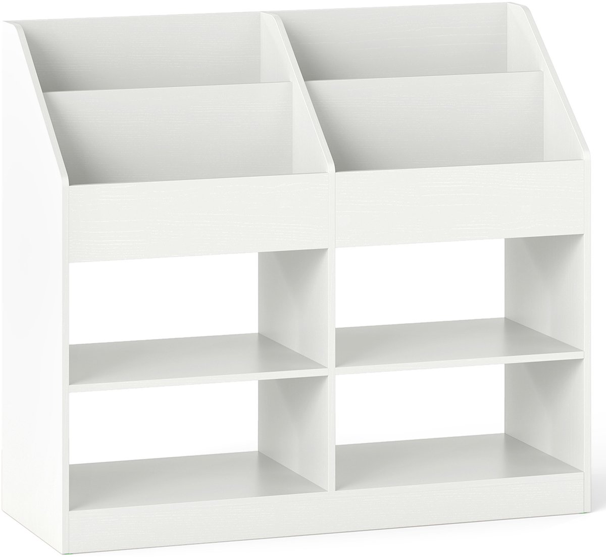 SureDeal® - Boekenkast - Kinder Boekenrek Hoog - Planken - Open Vakken Kantelbeveiligingen - 90x34x80 cm - Wit