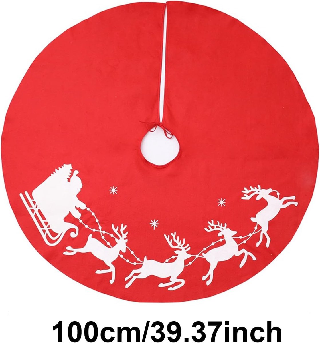 Kerstboomrok - Rood - 100 cm - Vliesstof - Voor Kerstdecoratie