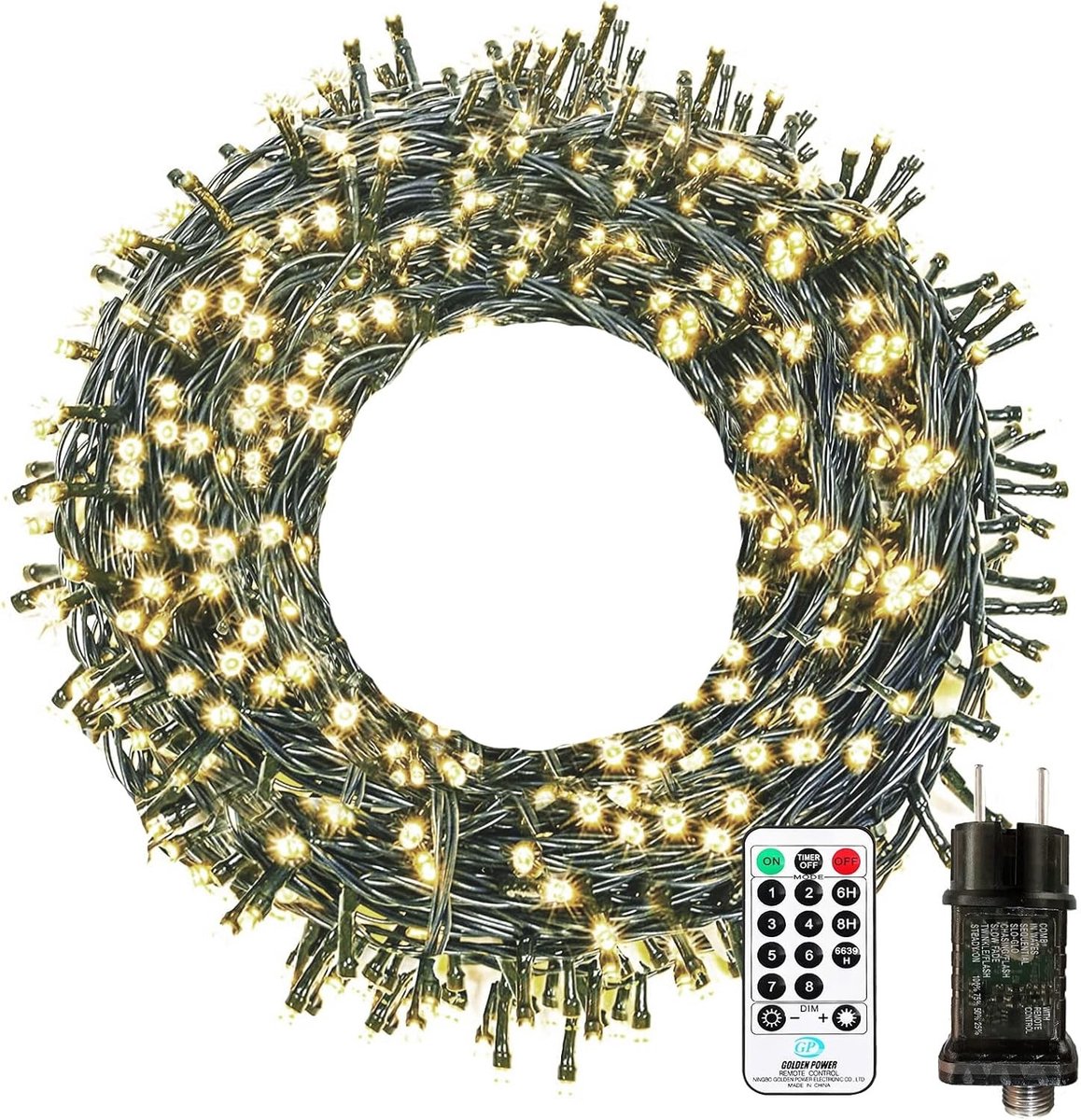 Led Lichtketting - Warm Wit - 10M - Met Afstandsbediening en Timer - Voor Binnen en Buiten