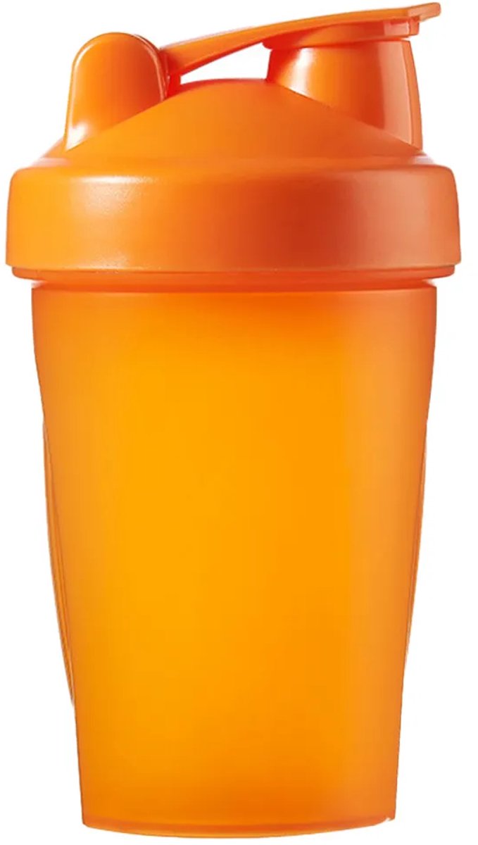 Shakerbeker van 400 ml Geschikt voor roerstaafje | Shakerbeker | Shakerbeker Geschikt voor eiwitpoeder - BPA-vrij en vaatwasmachinebestendig (oranje)