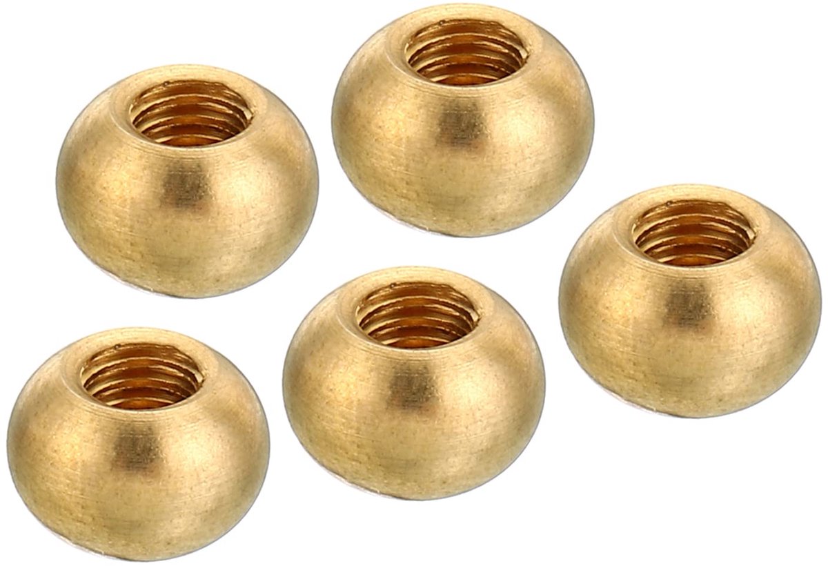 Kappe moeren M4x0.7 5-pack messing voor lampen en decoratie