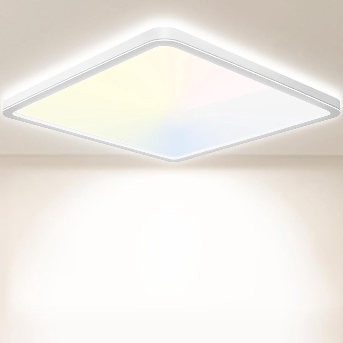 Badkamerlamp - Wit - 29 x 29 x 2,5 cm - Waterdichte Ultra Dun Plafondlamp met 3 Kleurtemperaturen - Voor Keuken, Slaapkamer, Badkamer