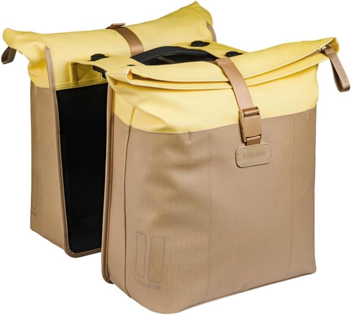 Dubbele Fietstas - Pannier Bag - Boodschappen Vervoeren - Waterdicht Met MIK - 28-35L - Geel