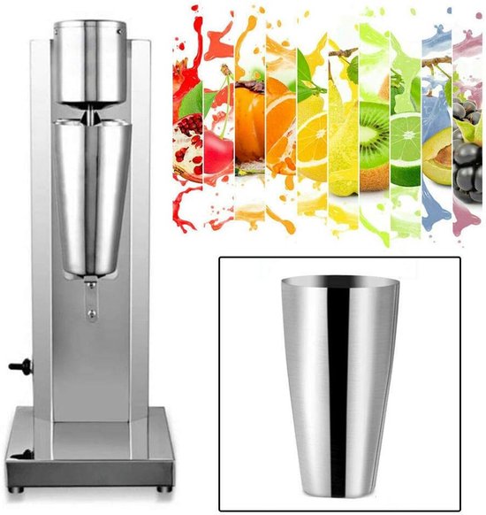 Milkshake Mixer - Drank Mixer - Dranken Maken - Dubbele Mengas - 650 ml - Zilver — afbeelding 4