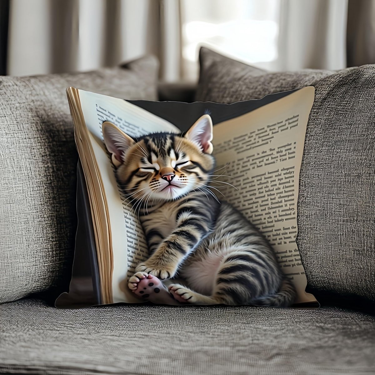 Kussenhoes 40x40 cm met schattige kattenprint voor woonkamer