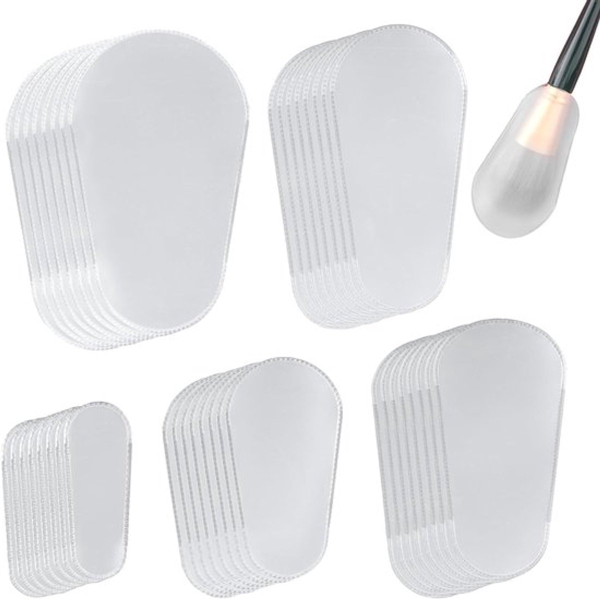 40 stuks Make-upkwasthoezen - Cosmetische kwasten beschermhoezen voor op reis - Stofdichte make-upkwastbeschermers (5 maten) - Handige opbergoplossing