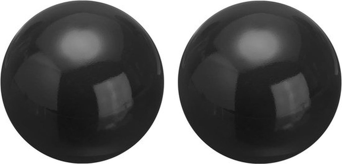 Reflecterende glazen decoratieve aardbol 63 mm voor tuindecoratie zwart glanzend 2 stuks