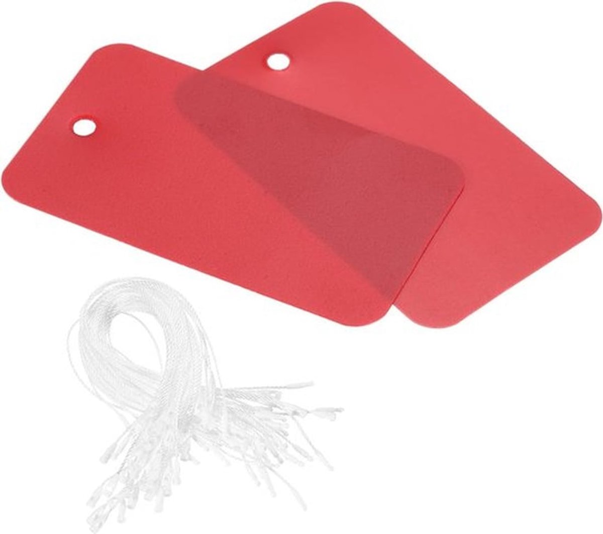 Waterdichte plastic verzendhanger voor productidentificatie - Rood - 100 stuks met touw - Ventielmarkeringen - Buitenmarkeringen