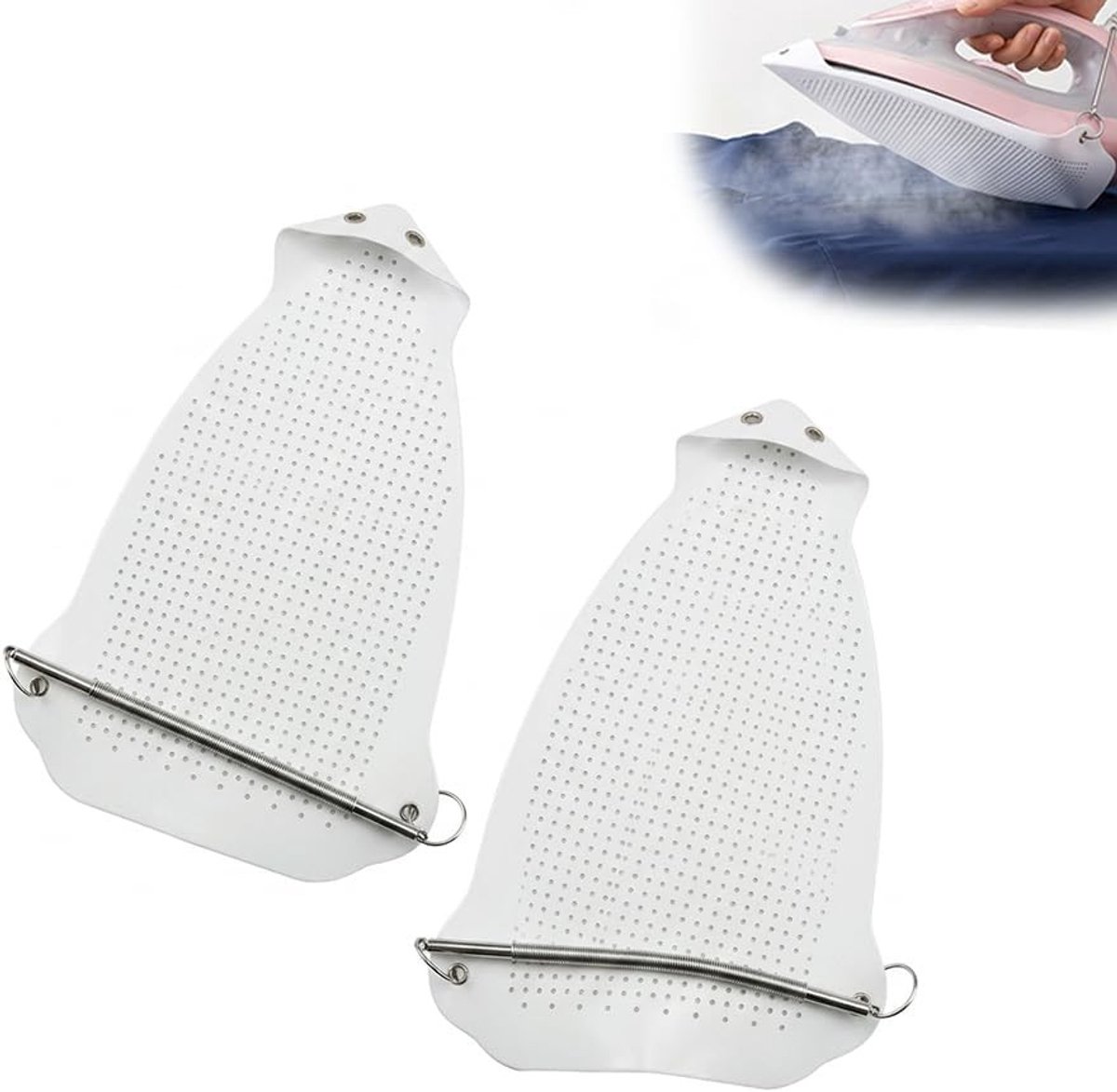Strijkhoezen voor ijzerzool, 2 stuks, beschermende pads tegen verbranding, ideaal voor delicate kleding en naaiwerk, 23,5 x 15,5 cm