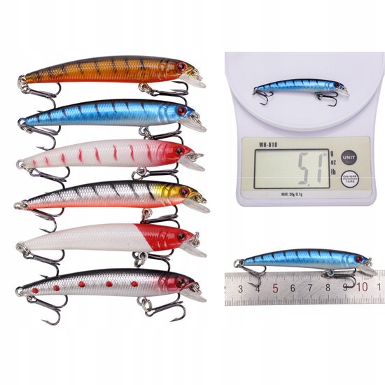 56 Wobblers Set: Snoek, Baars, Snoekbaars - Vissersaas 2-8,5g 3-10cm — afbeelding 5