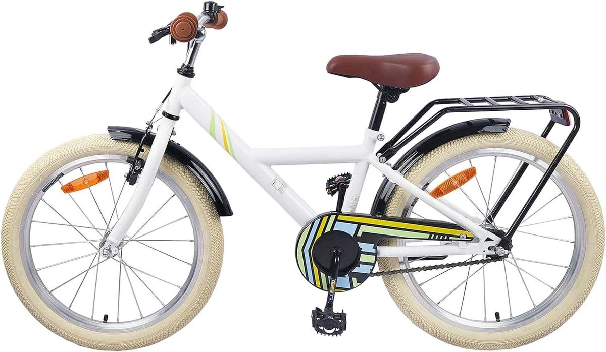 Kinderfiets 18 Inch Klassieke Fiets Buiten Spelen Verstelbaar Stuur Zadel 123 x 51 x 78 cm