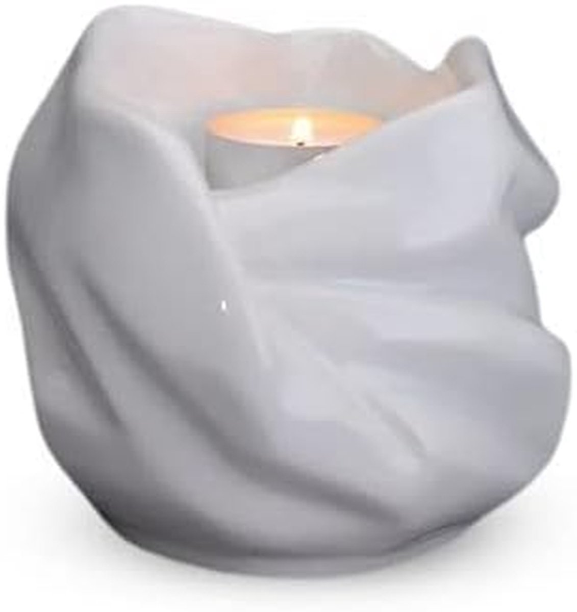 Kaarshouder Mini Urn - Kleine Urn Kandelaar - Herdenking Thuis - Keramiek met Emaille