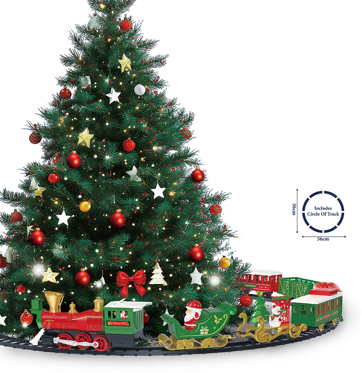 Clayre & Eef Kerstdecoratie Trein Groen Kunststof