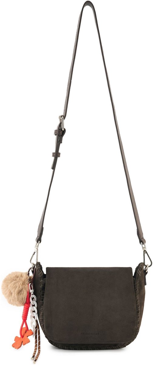FREDsBRUDER Leren schoudertas Playful Softie Collection Crossbag Wren donkerbruin