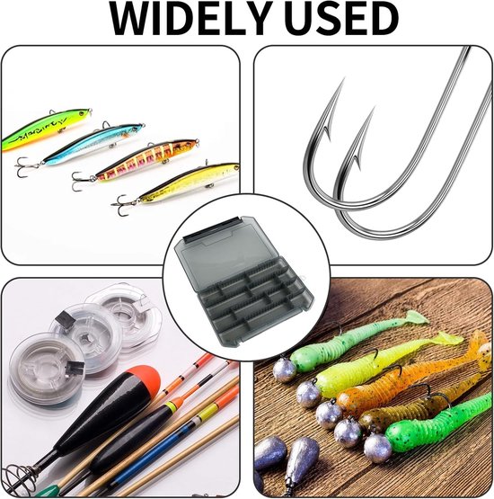 Set van 2 Waterdichte Visdozen met Verstelbare Compartimenten voor Visspullen en Accessoires, Ideaal voor Hengelsport en Outdoor Activiteiten — afbeelding 3